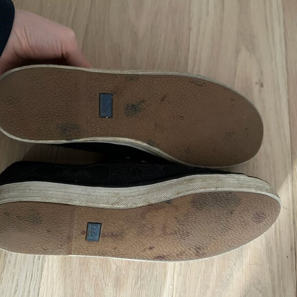 Black Lace KEDS Shoes Size 9 - Picture 3 of 3